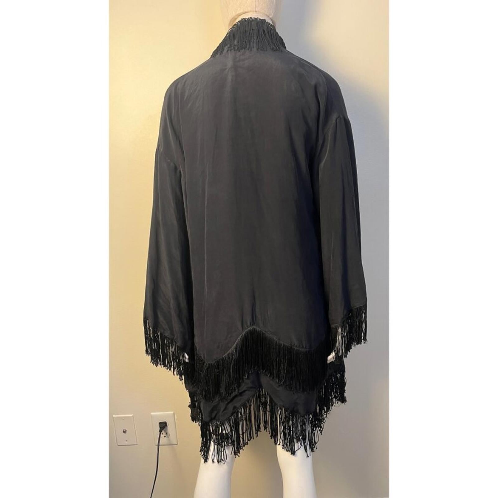 WINTER KATE Black Vintage Silk Kimono Jacket