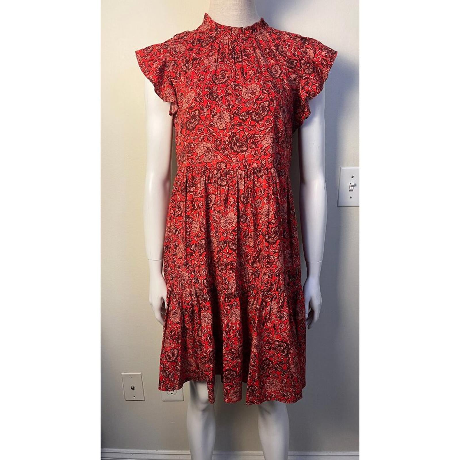 ULLA JOHNSON HANA Poppy Floral Dress