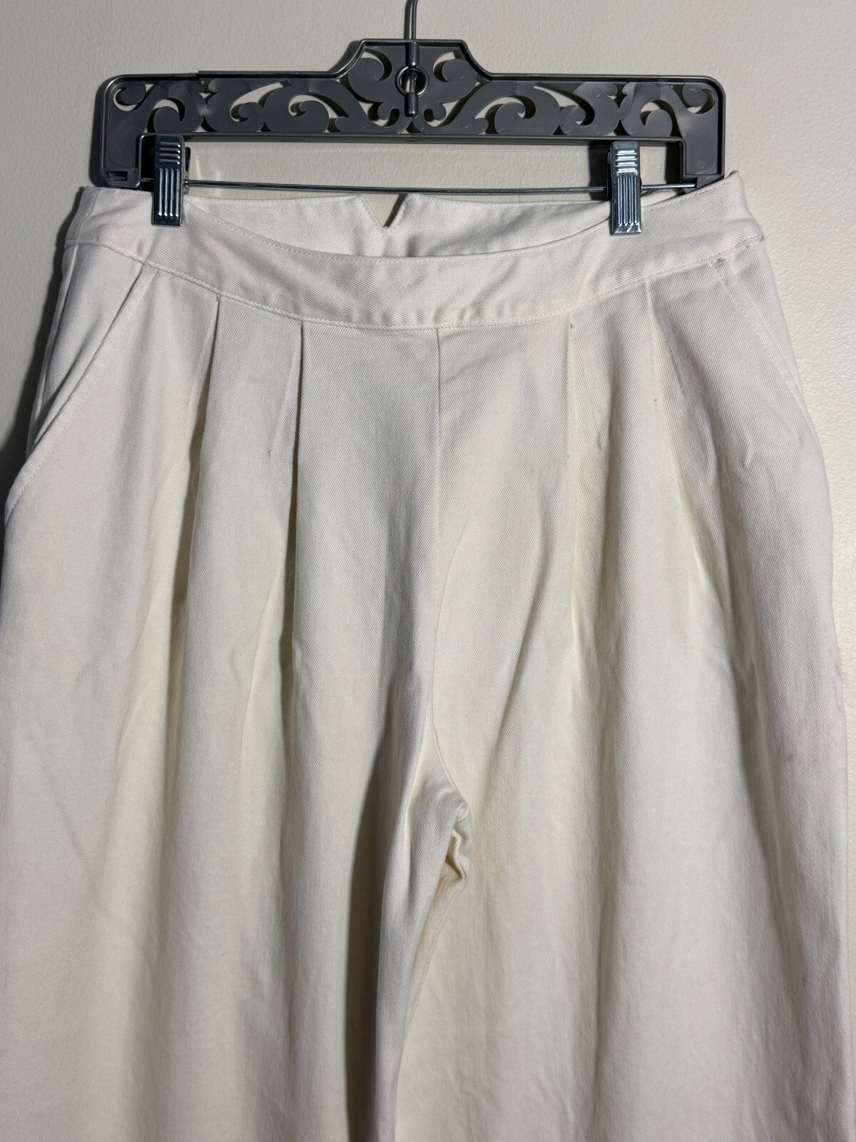 ENZA COSTA WIDE LEG SAILOR PLEATS COTTON TWILL DENIM PANTS 6