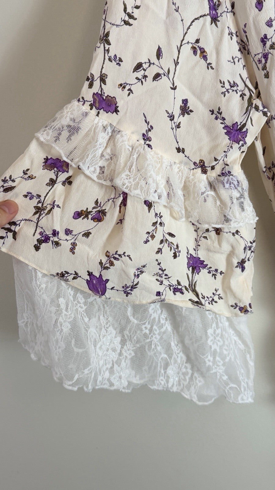 Marrika Nakk Floral Lace Dress Tiered  Boho Wedding Mariposa Dress 0/S