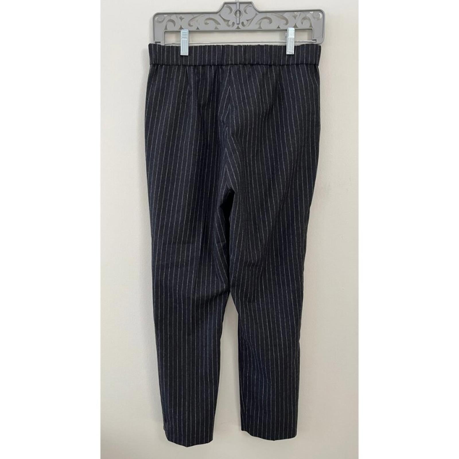 FABIANA FILIPPI CROPPED PINSTRIPE ELASTIC WAIST PANTS XXS