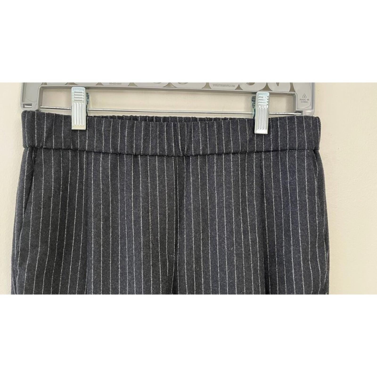 FABIANA FILIPPI CROPPED PINSTRIPE ELASTIC WAIST PANTS XXS