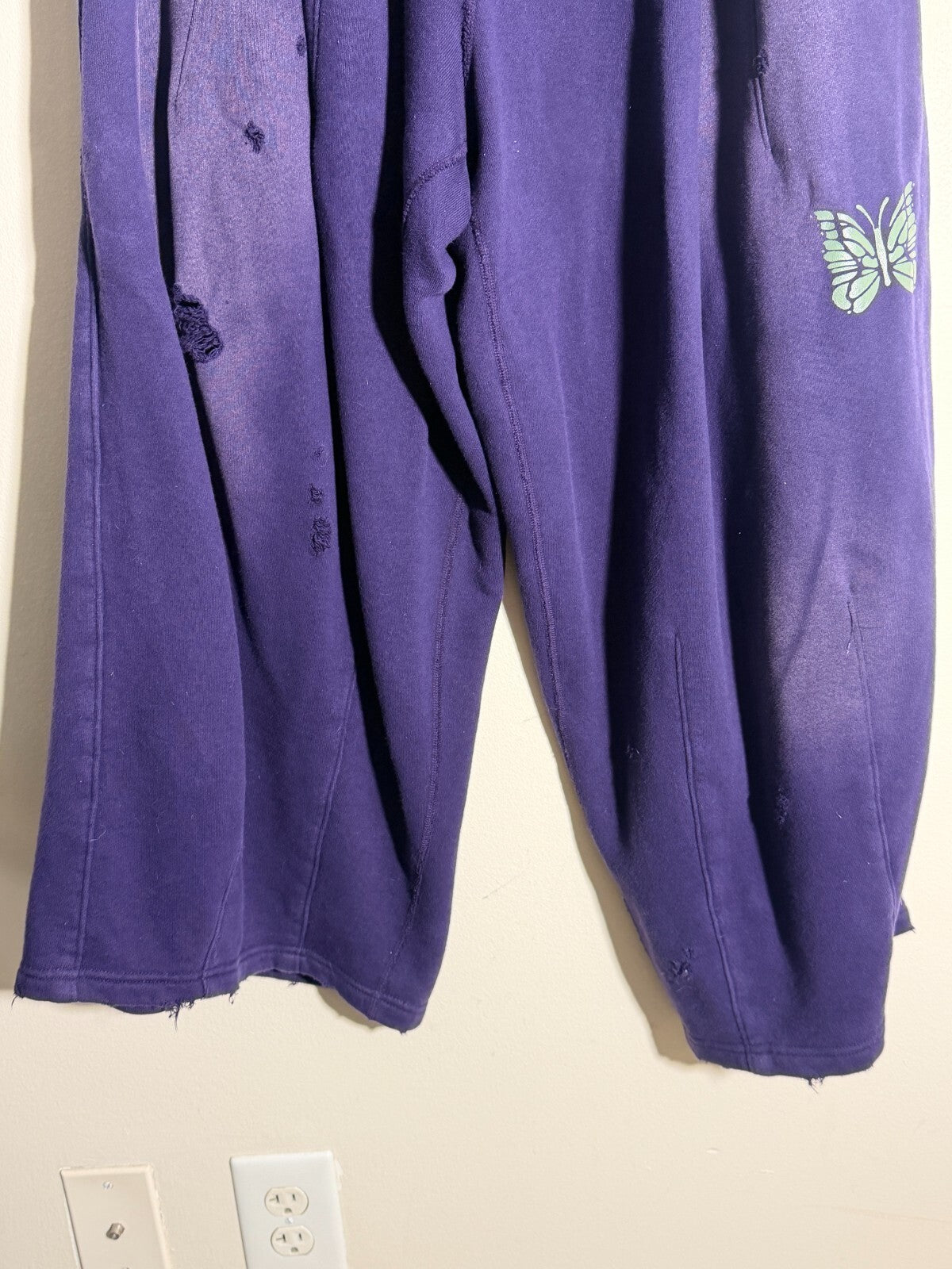Needles Deconstructed H.D. Sweatpants Cotton French Terry Purple L NEPENTHES