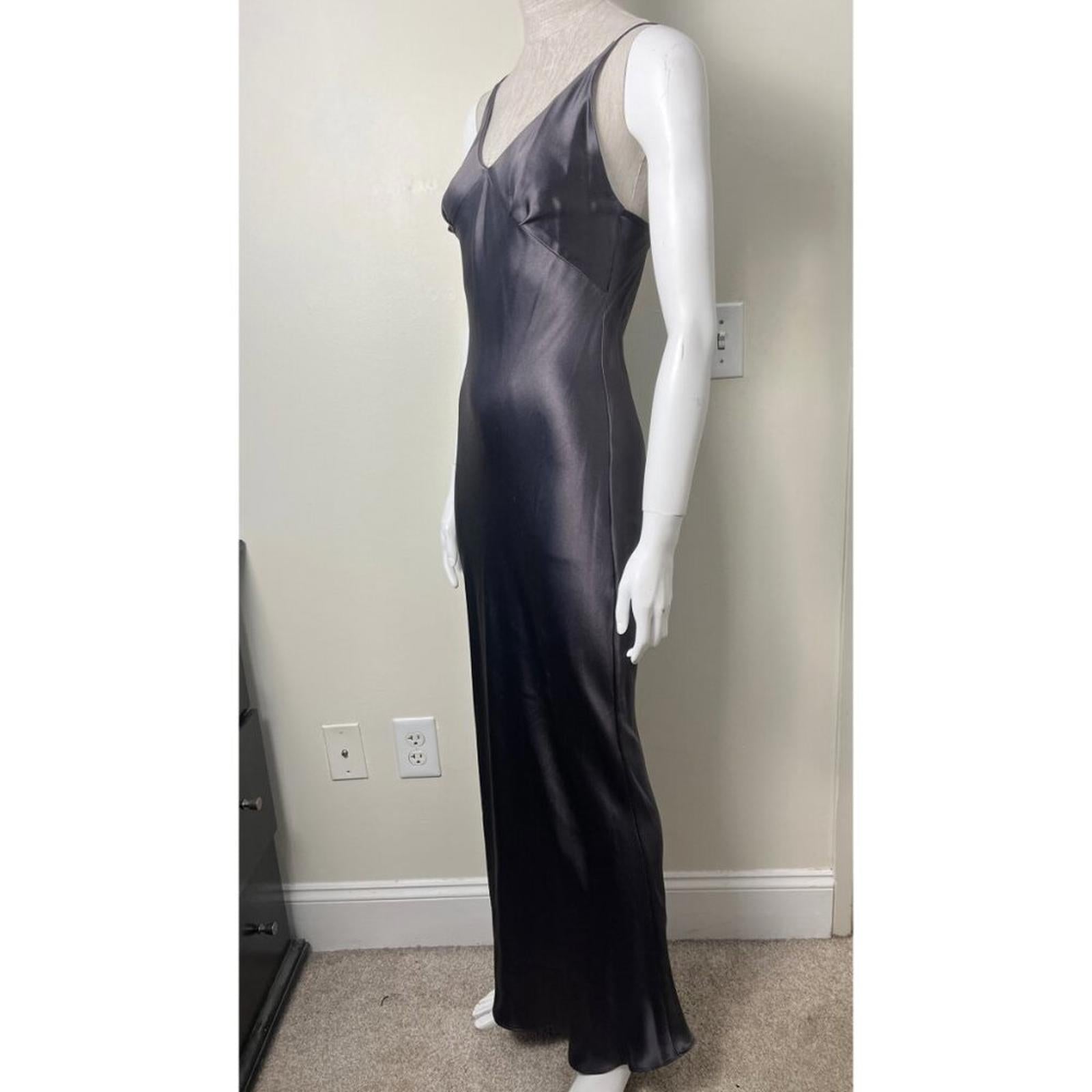 MARIA GRACHVOGAL LIQUID METAL METALLIC SLIP DRESS S