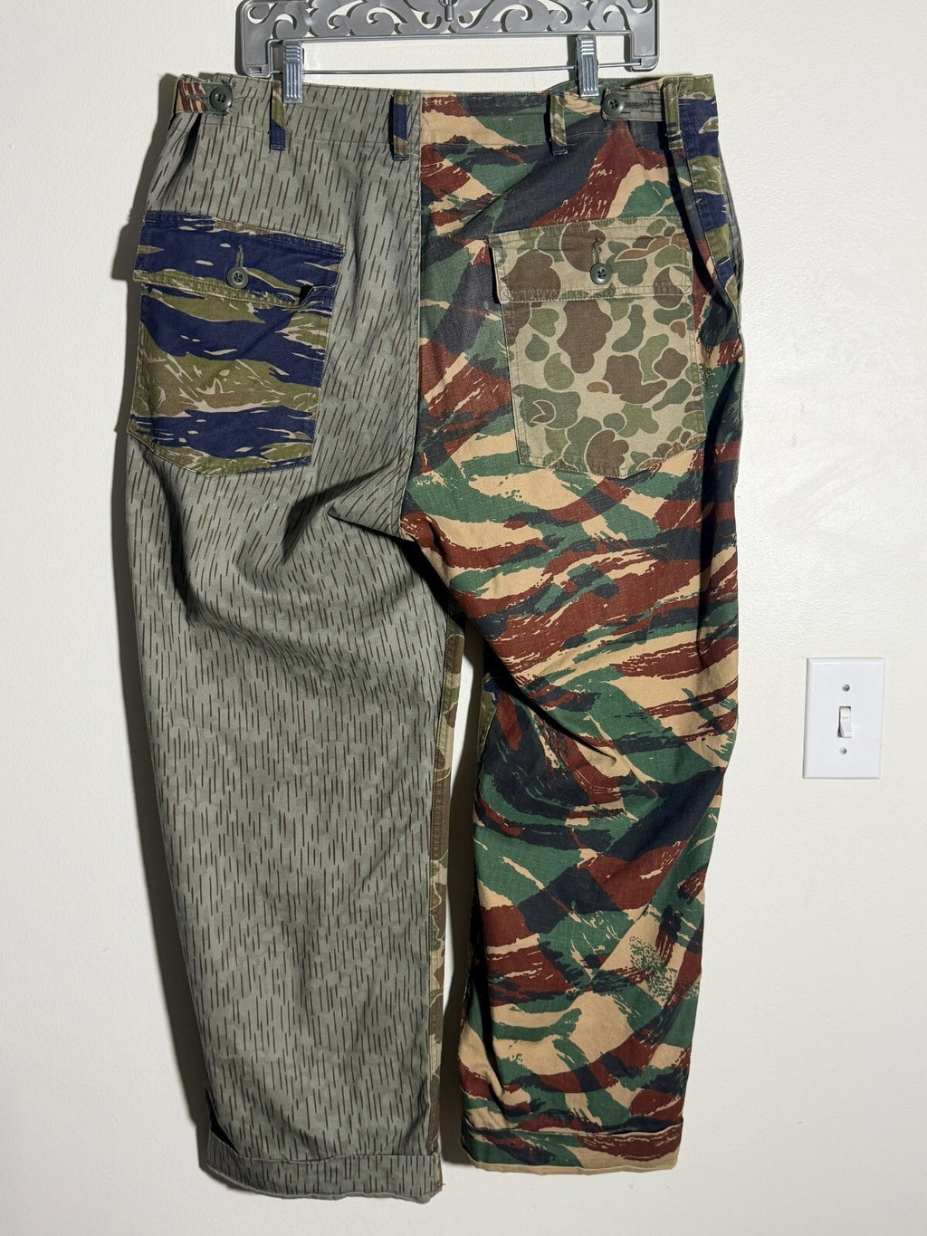 SOUTH2 WEST8 NEEDLES CRAZY CAMO FATIGUE ARMY STRAIGHT LEG PANTS NEPENTHES