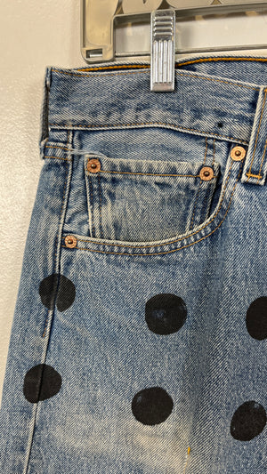 Rth Polka Dot Distressed Levis Jeans