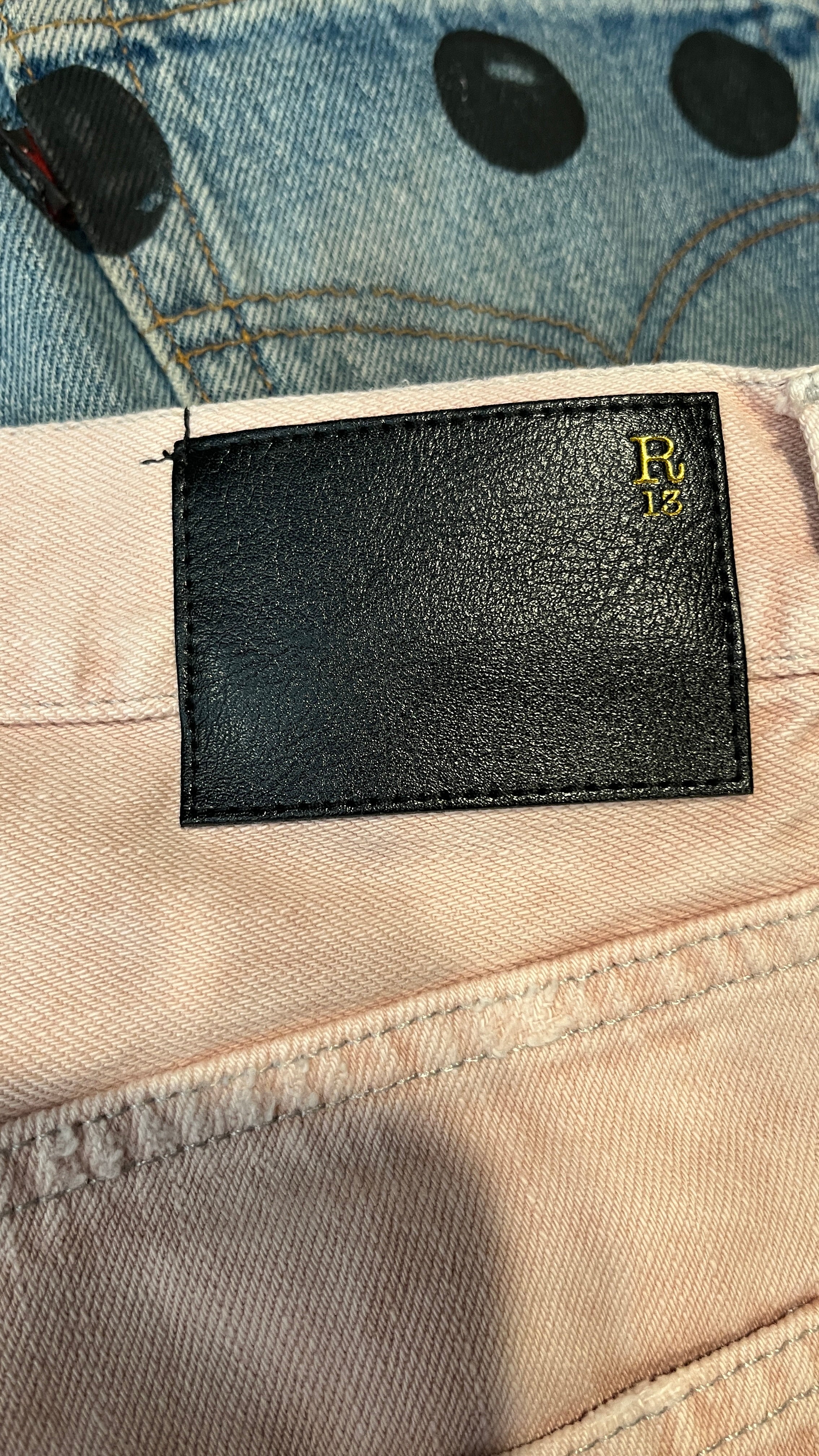 R13 Cropped Peyton Pink Boyfriend Jean