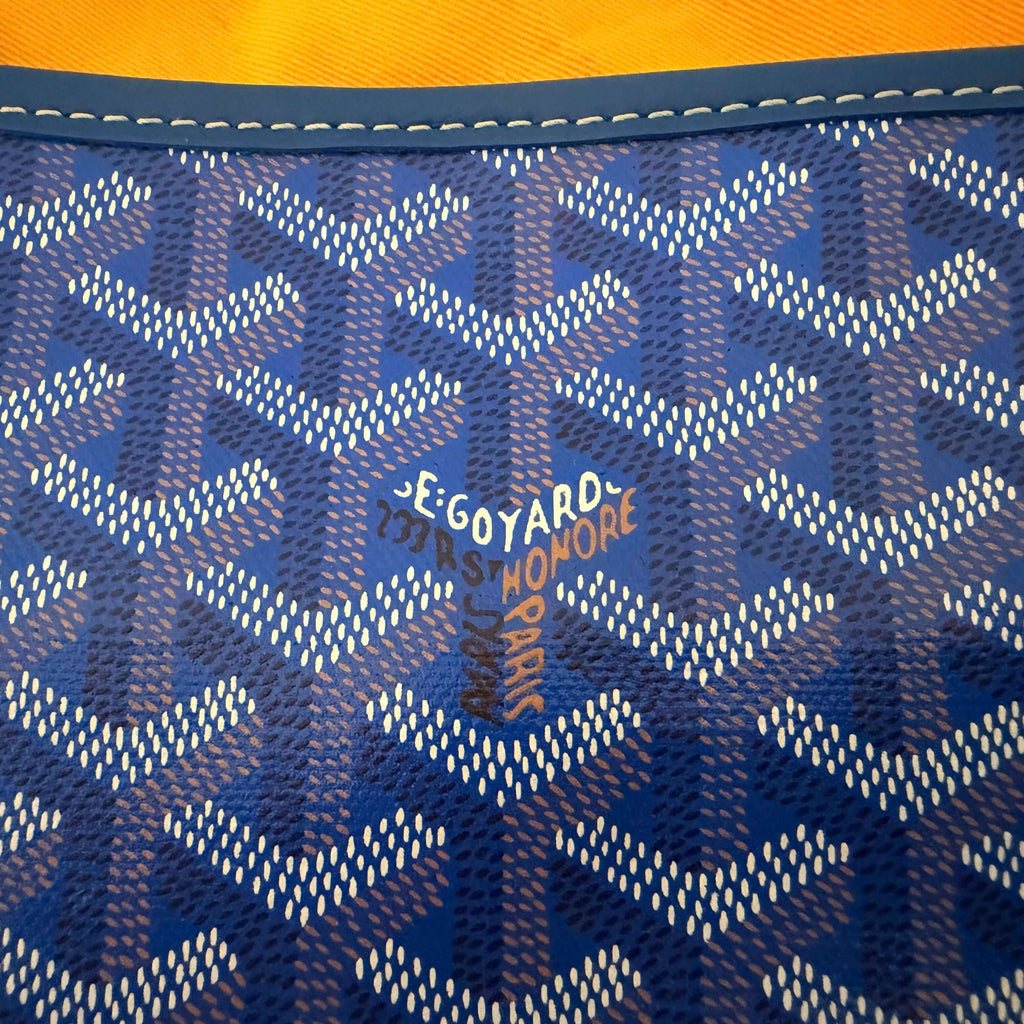 Goyard Artois MM Tote Bag- Goyardine interior pattern with logo and stitching details.