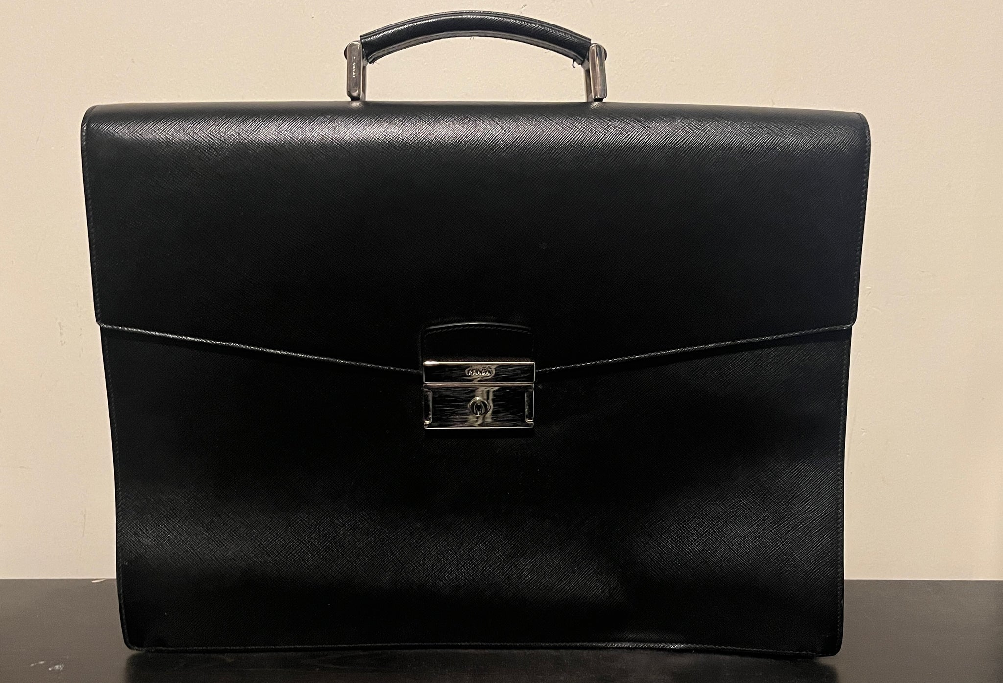 Prada Black Attache Briefcase