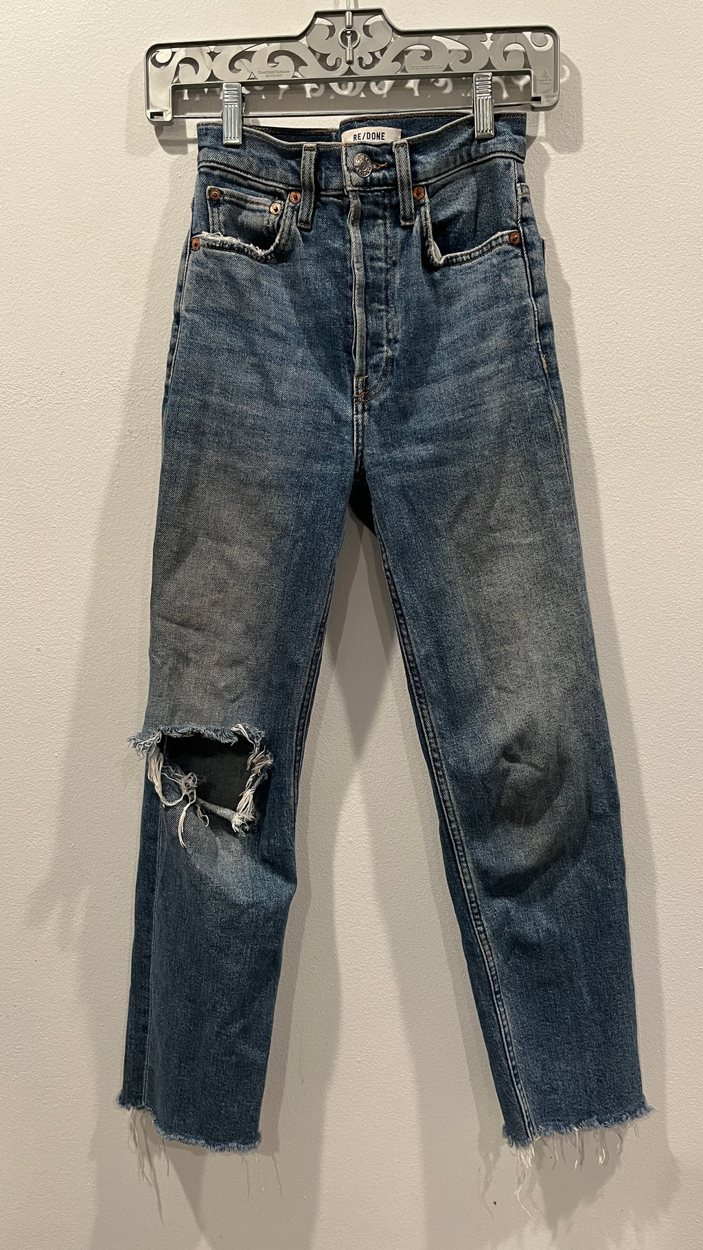 Re/Done Distressed High Waist Jeans 23