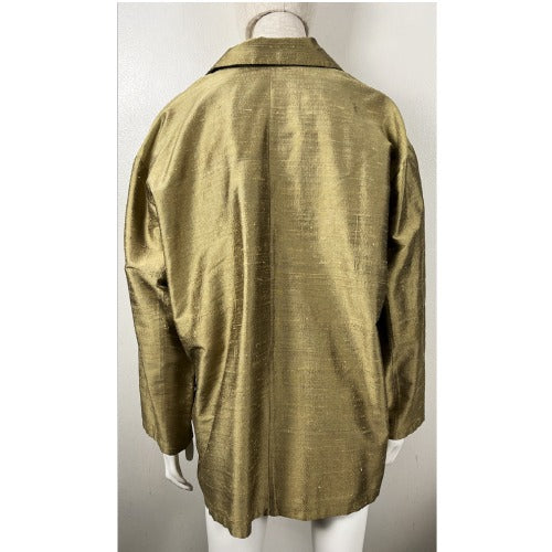 Harari Raw Silk Gold Metallic Coat