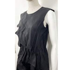 Cos Black Linen Avant Garde Layered Dress