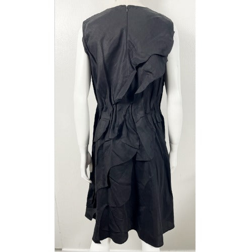 Cos Black Linen Avant Garde Layered Dress