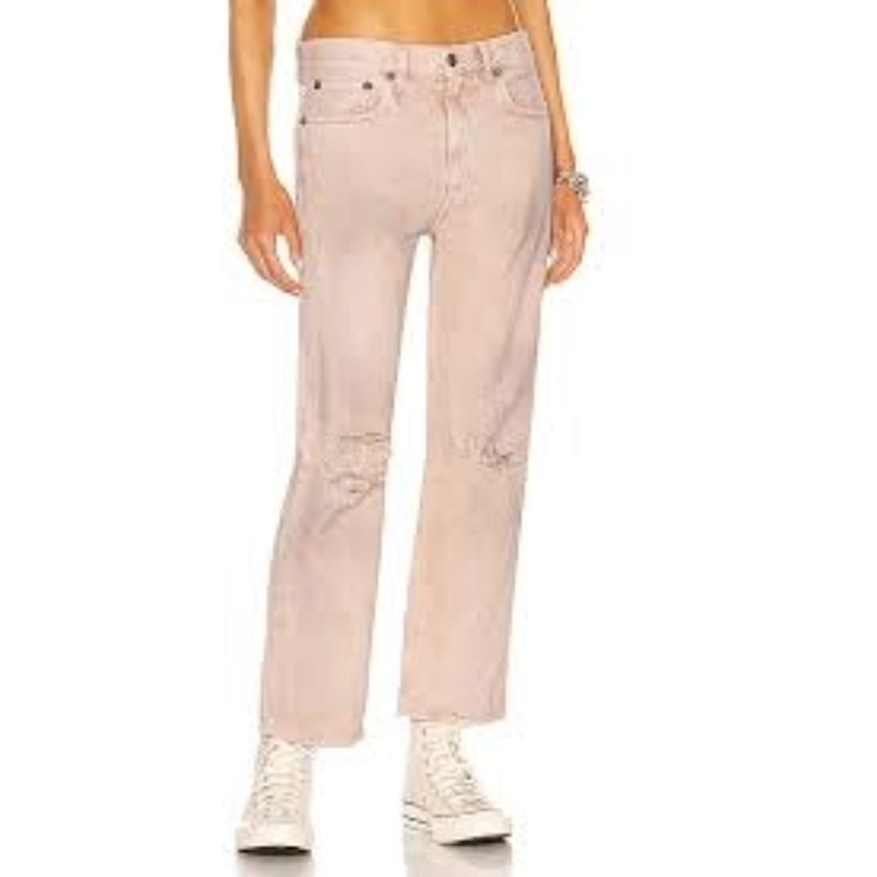 R13 PEYTON DIRTY PINK BOYFRIEND CROPPED JEAN