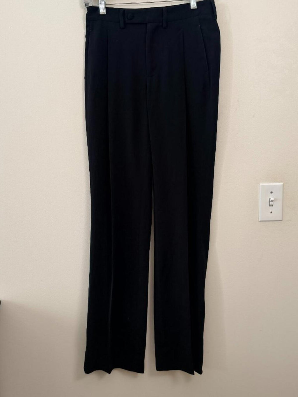 TOM FORD BLACK DRESS SPECIAL OCCASION PANTS displayed on hanger against a plain background.