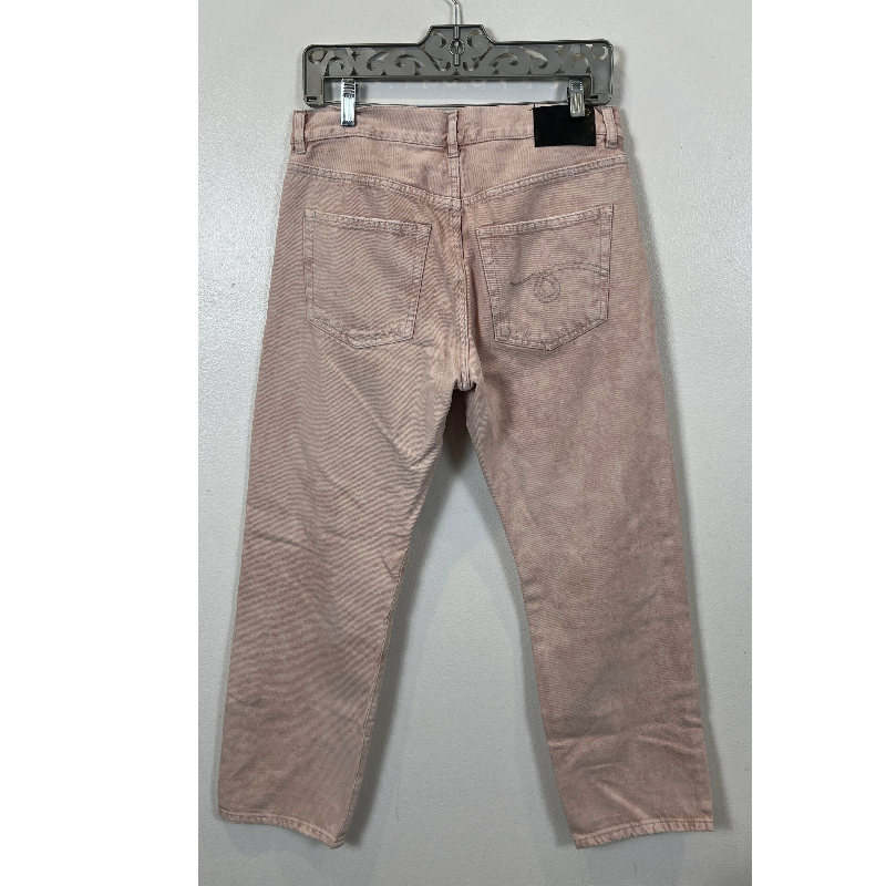 R13 PEYTON DIRTY PINK BOYFRIEND CROPPED JEAN back view showing pockets and high-rise design.