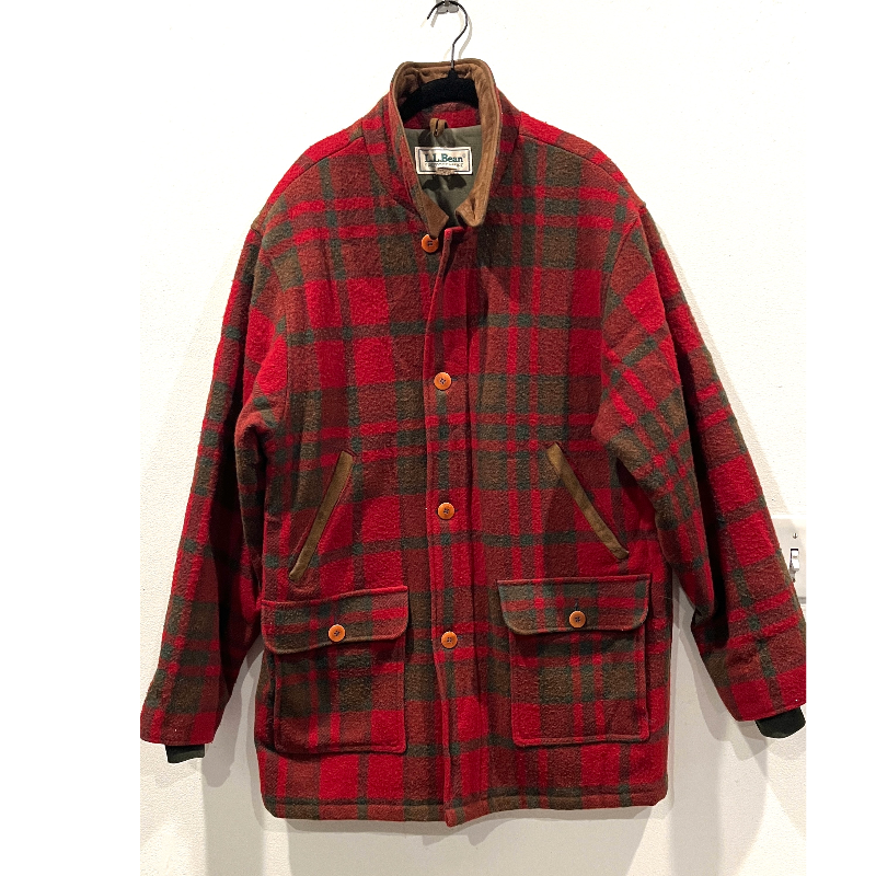 L.L Bean Vintage Red And Green Plaid Coat