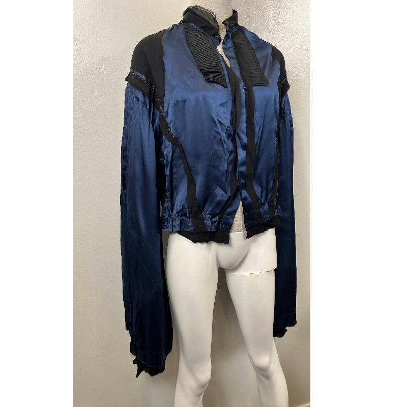 Umit Unal Couture Silk Exaggerated Sleeve Blouse