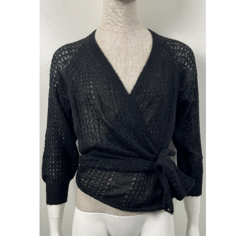 Antik Batik Black Knit Wrap Sweater