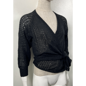 Antik Batik Black Knit Wrap Sweater