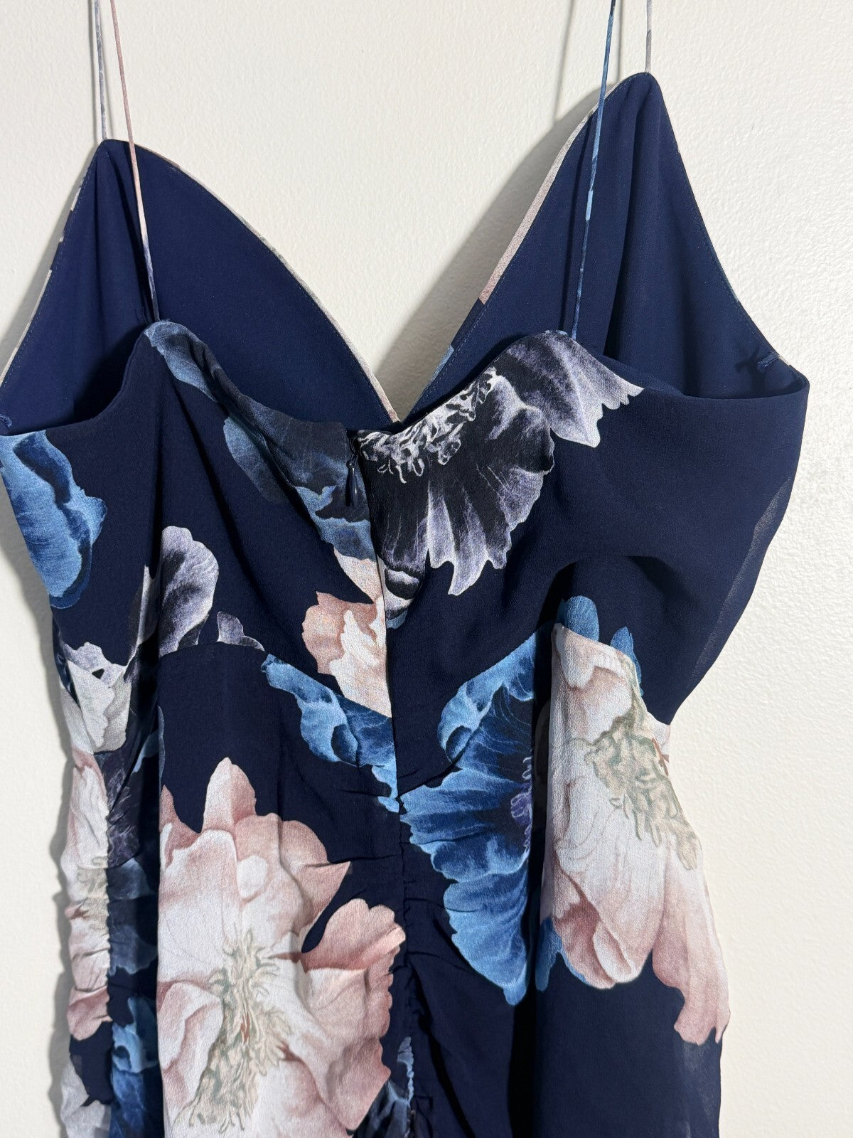 Nicholas Kamila Ruffle Cowl-Neck Silk-Blend Chiffon Gown Ivory Floral