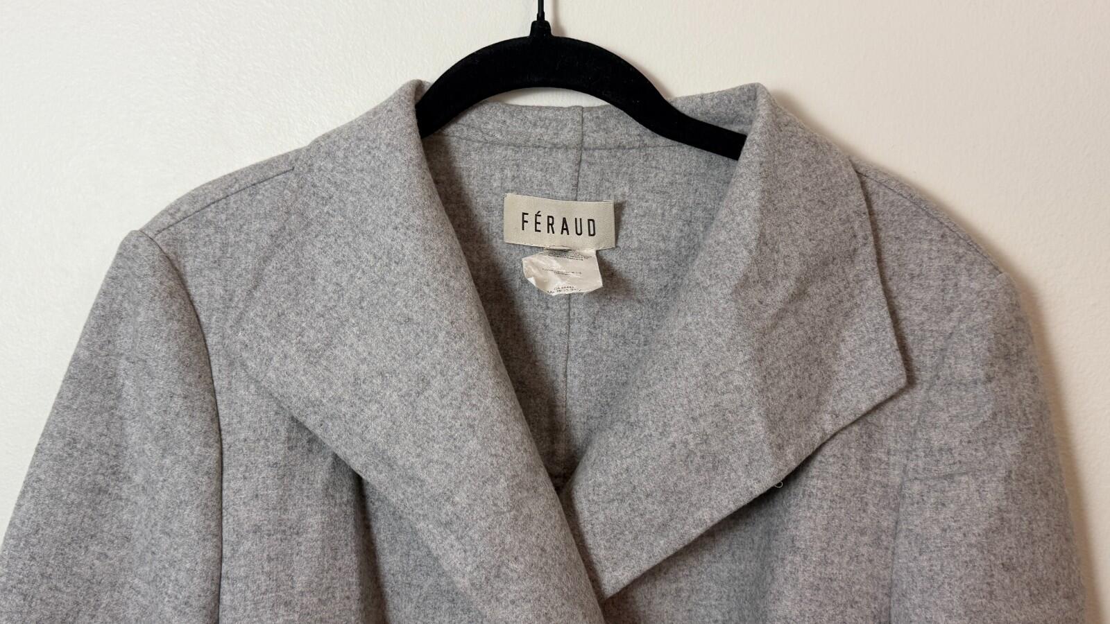 FERAUD CASHMERE BLEND TRENCH HEATHER GRAY COAT 10