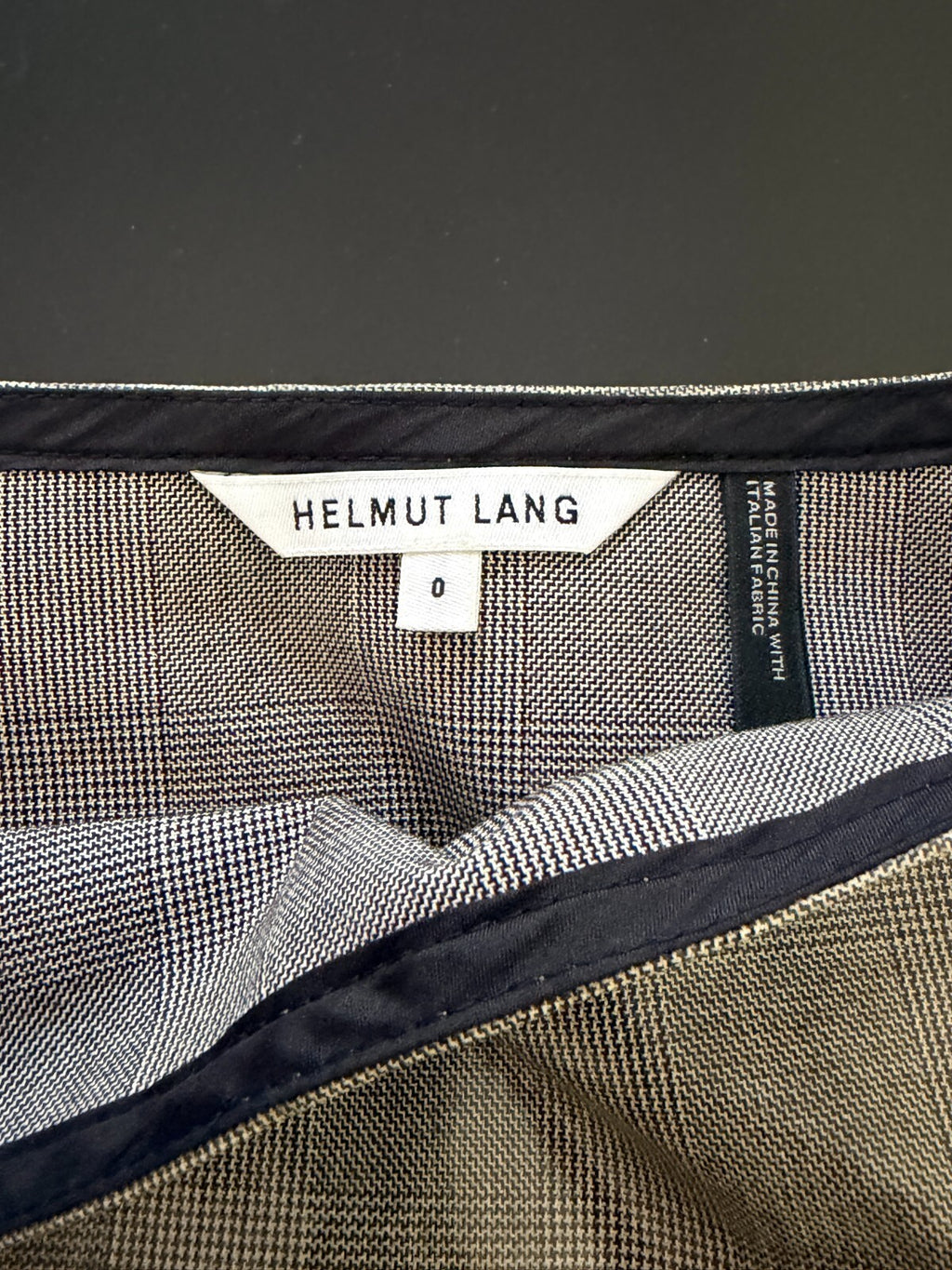 NWOT HELMUT LANG GRAY PLAID PATENT MINI SKIRT SIZE US 0 26