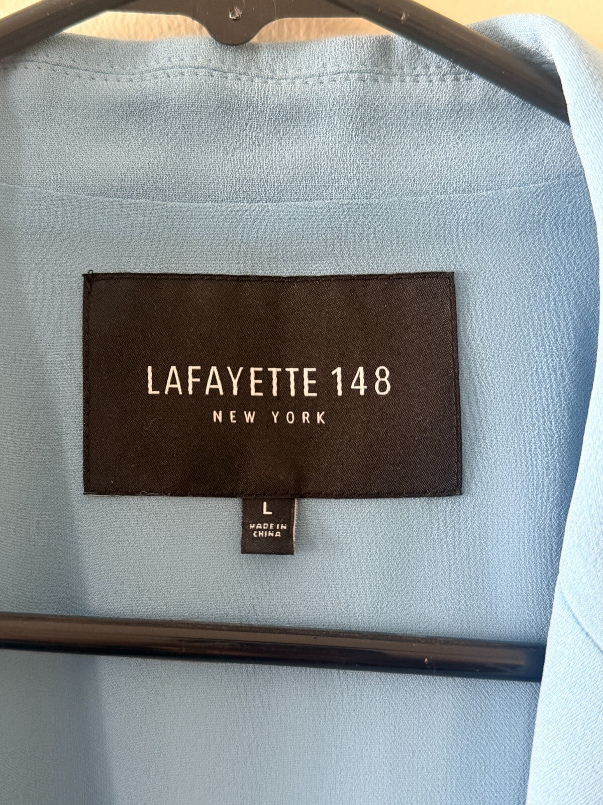 LAFAYETTE 148 Baby Blue Oversize Pleated Ruched 3/4 Sleeve Blazer Jacket L 12/14