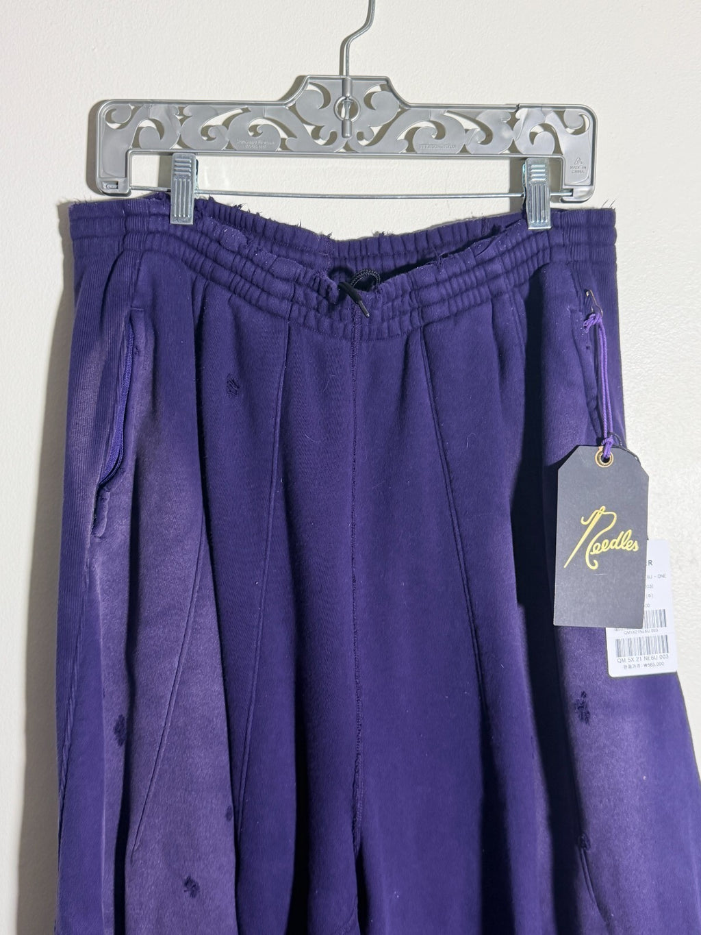 Needles Deconstructed H.D. Sweatpants Cotton French Terry Purple L NEPENTHES