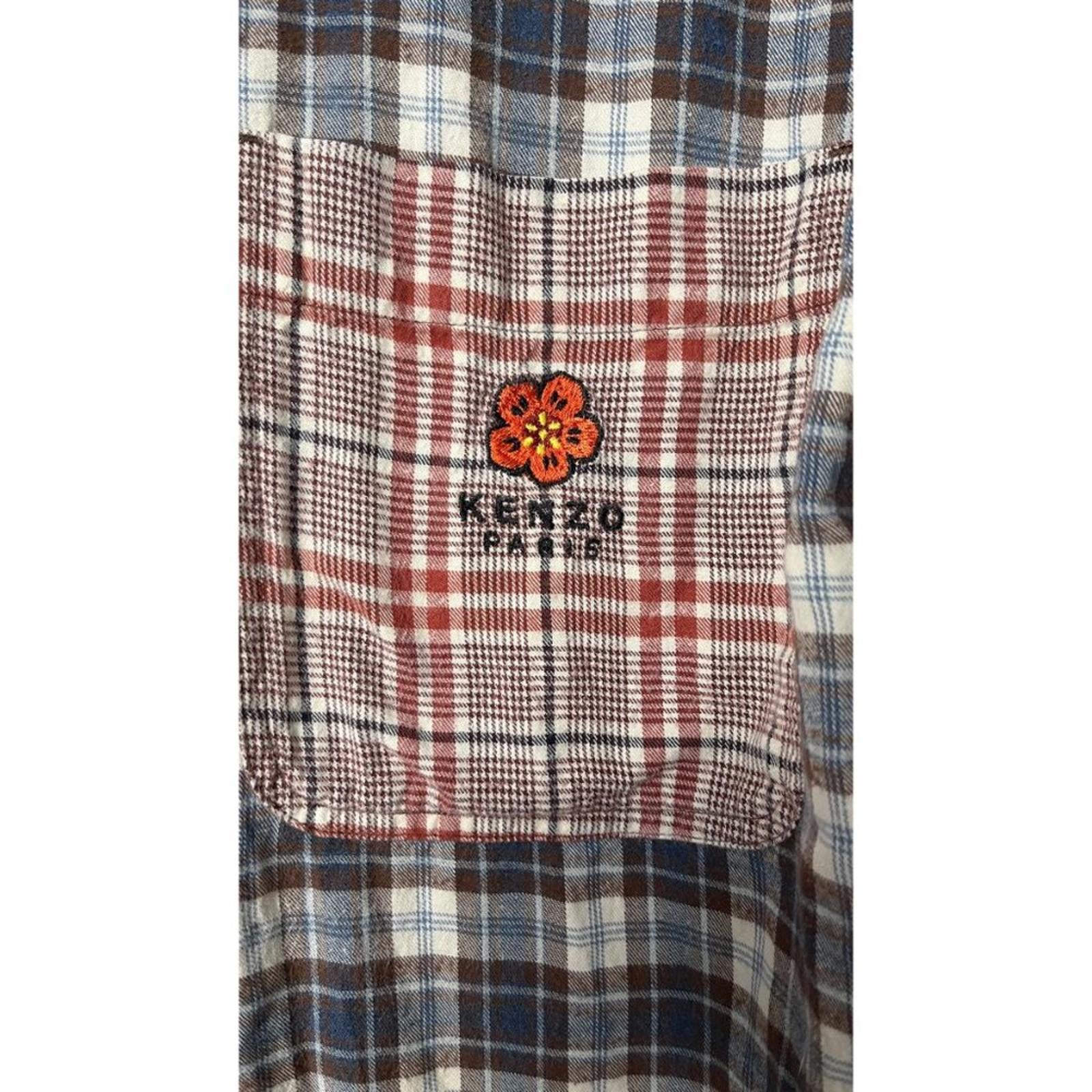 KENZO PARIS X NIGO 2 TONE PLAID OVERSIZED SHIRT S