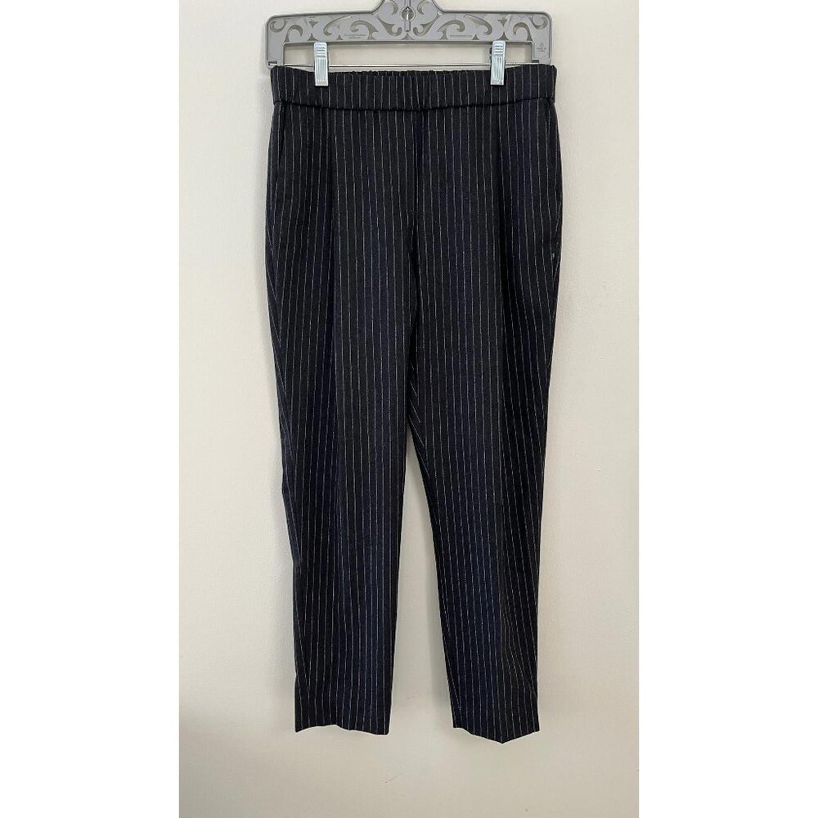 FABIANA FILIPPI CROPPED PINSTRIPE ELASTIC WAIST PANTS XXS