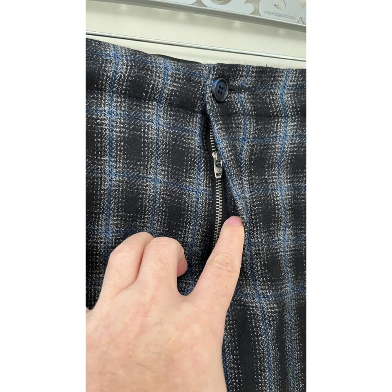 MYTHS PLAID DEGRADE WOOL DRESS PANTS 31