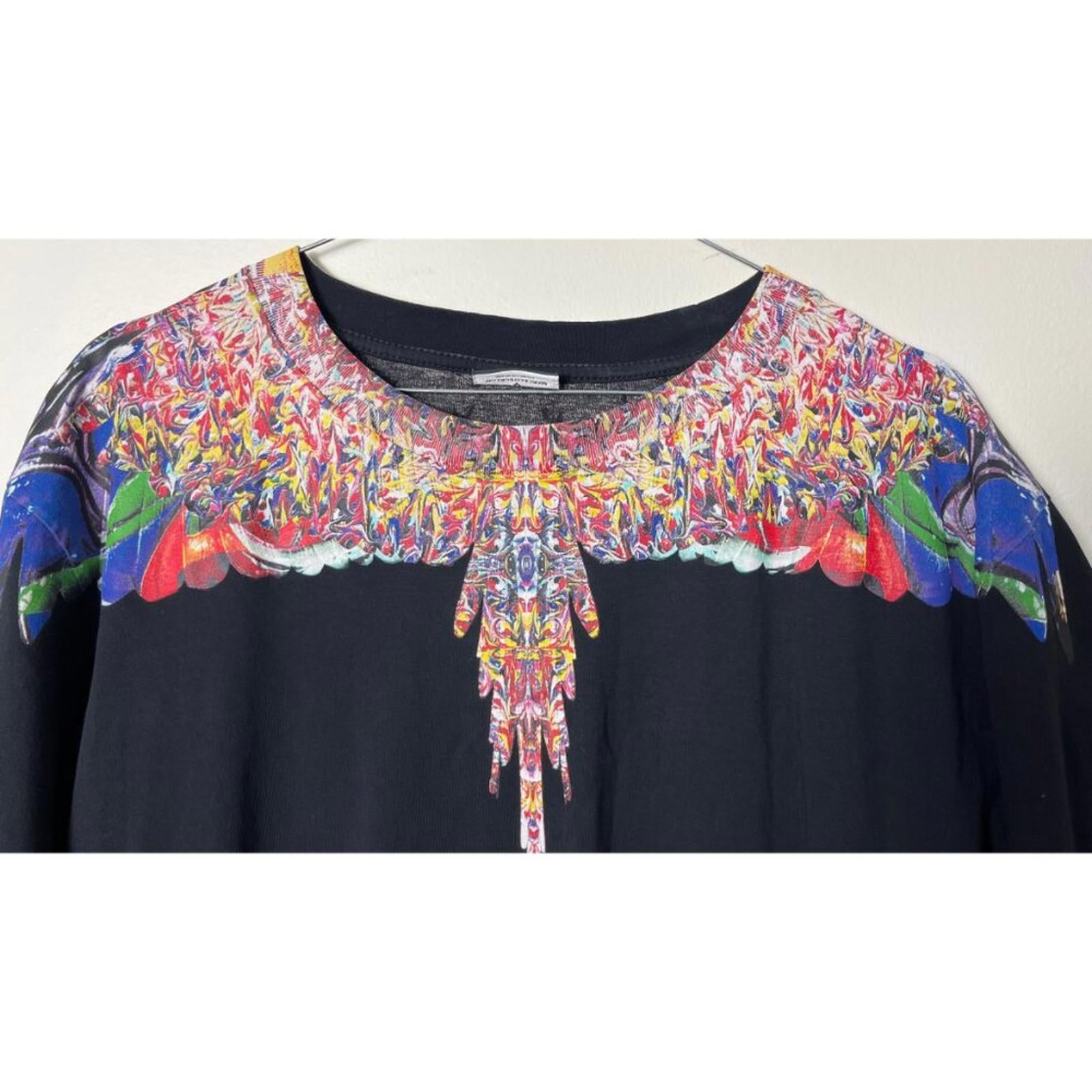 MARCELO BURLON WINGS BLACK T-SHIRT L