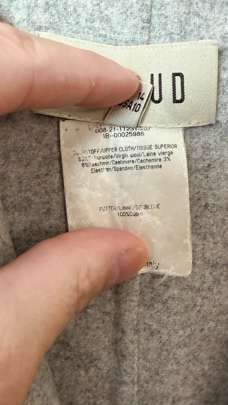 FERAUD CASHMERE BLEND TRENCH HEATHER GRAY COAT 10
