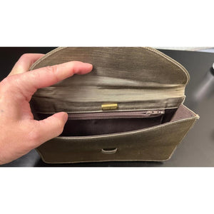 GIORGIO ARMANI OLIVE GOLD CHAIN EVENING ENVELOPE BAG