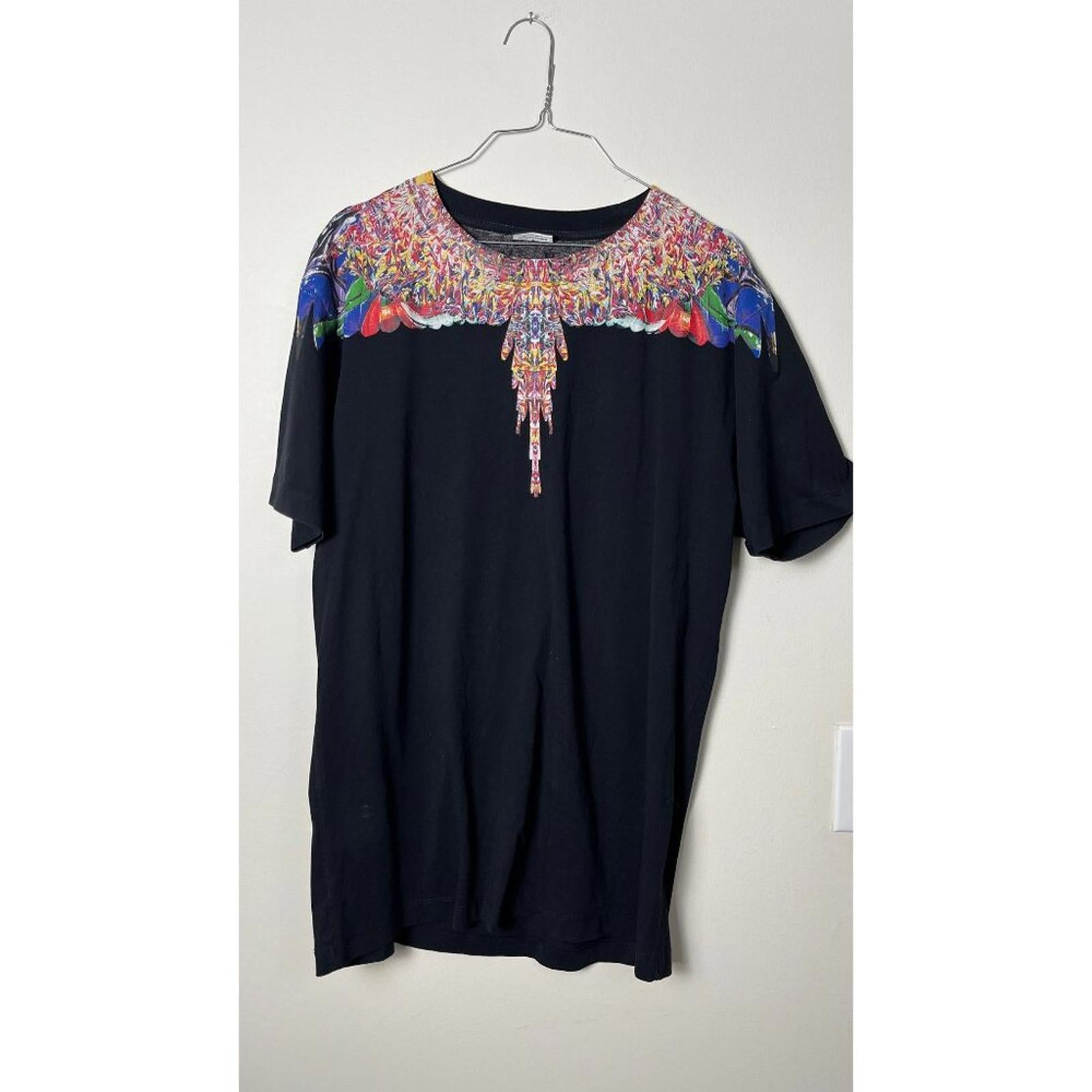 MARCELO BURLON WINGS BLACK T-SHIRT L