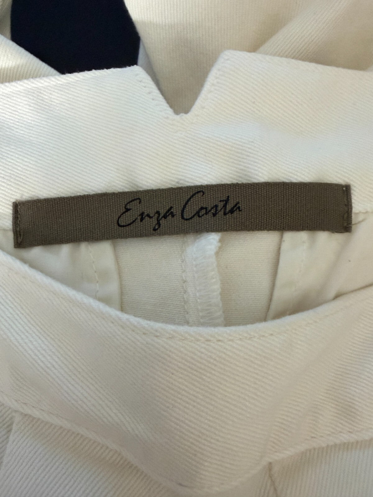 ENZA COSTA WIDE LEG SAILOR PLEATS COTTON TWILL DENIM PANTS 6