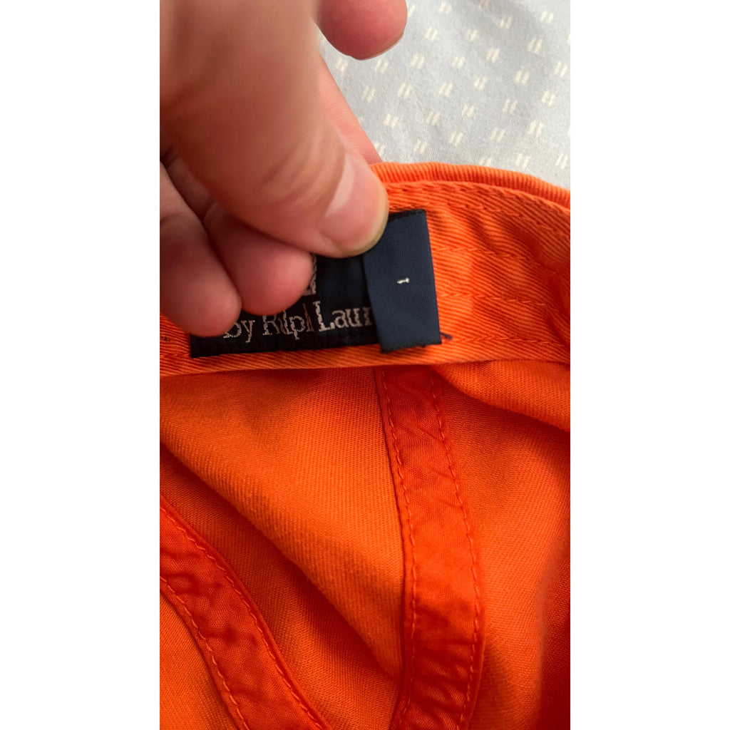 VINTAGE Polo Ralph Lauren orange Hat 90s Equestrian ApparelVINTAGE