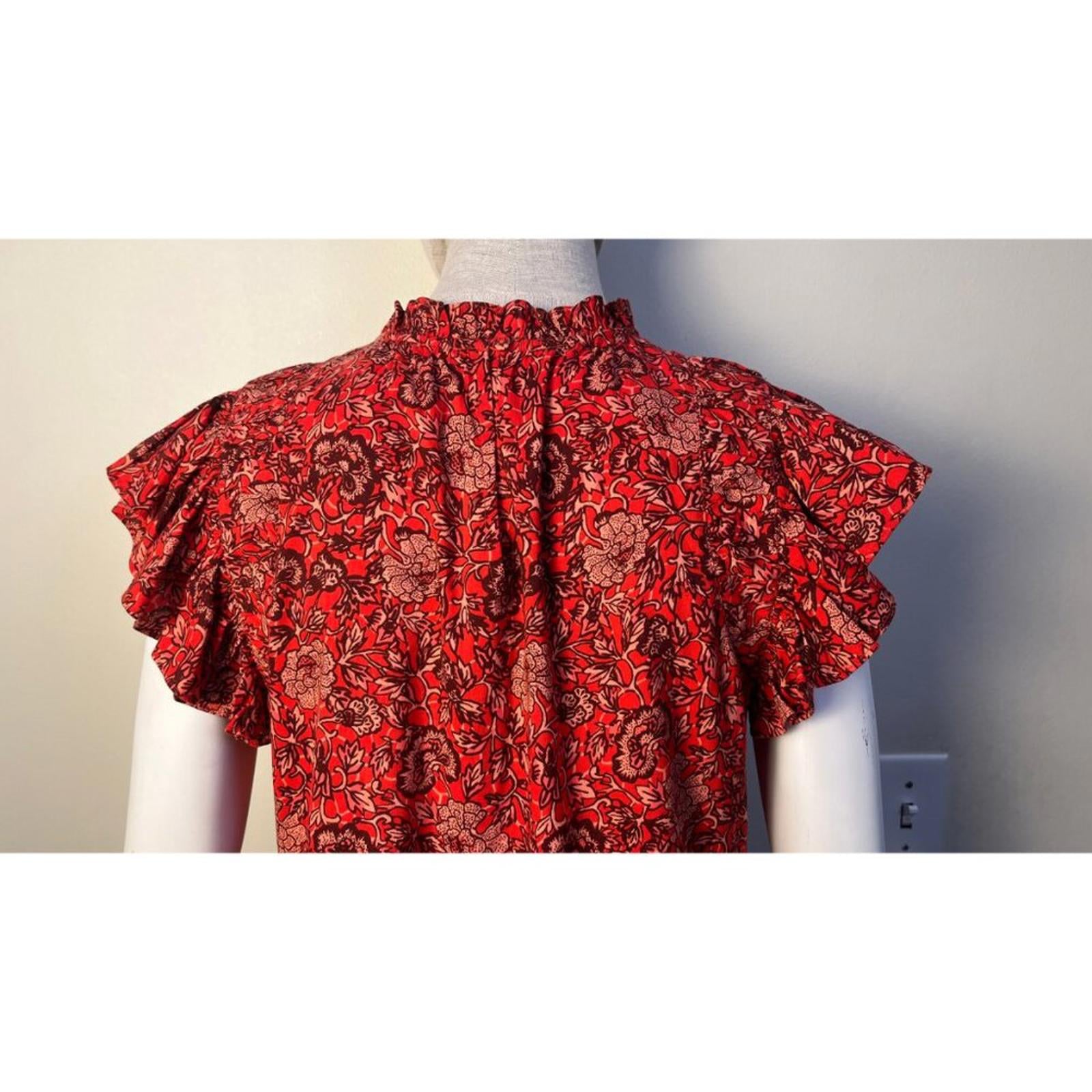 ULLA JOHNSON HANA Poppy Floral Dress