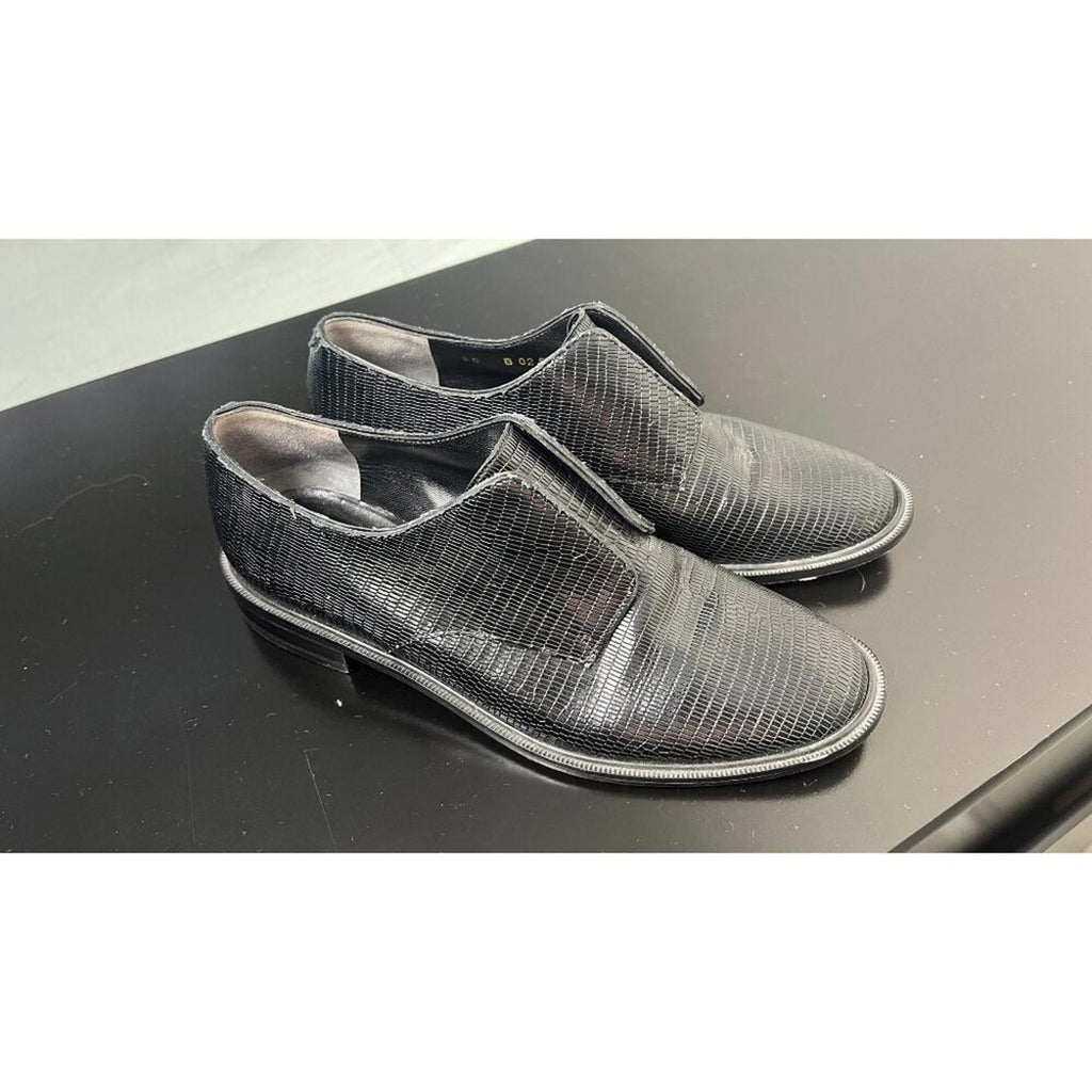 ROBERT CLERGERIE Textured Black Derby Shoes