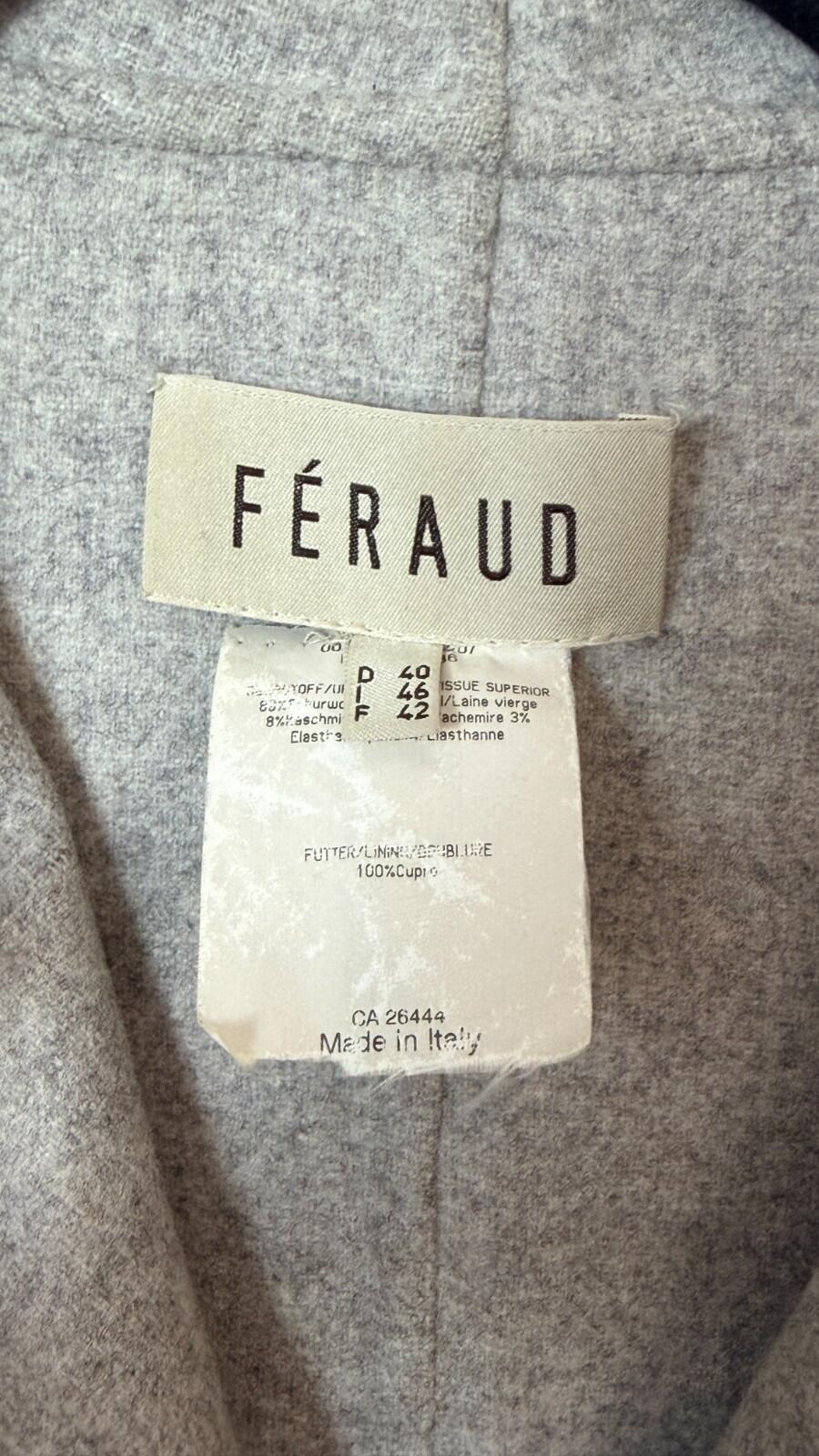 FERAUD CASHMERE BLEND TRENCH HEATHER GRAY COAT 10