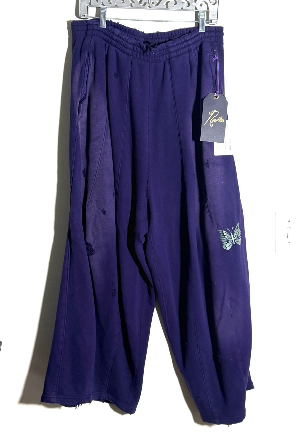 Needles Deconstructed H.D. Sweatpants Cotton French Terry Purple L NEPENTHES