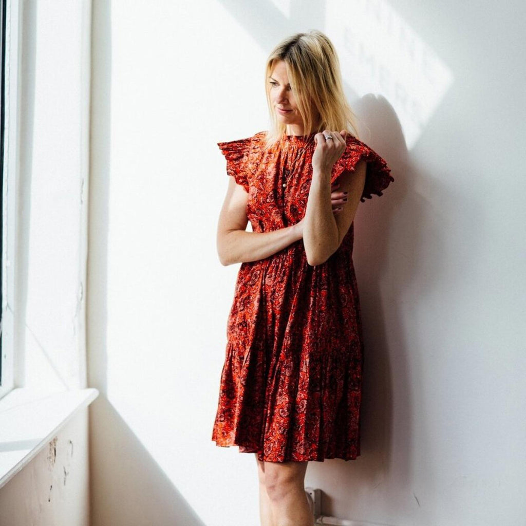 ULLA JOHNSON HANA Poppy Floral Dress