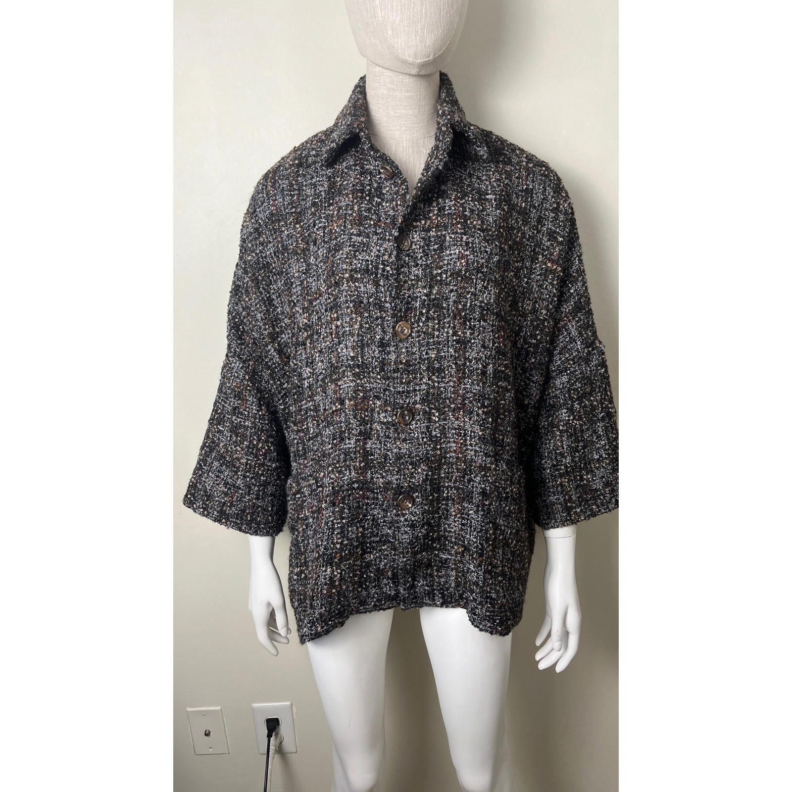 Eskandar O/S LUX Oversized Rich Tweed Boucle Coat Jacket 0