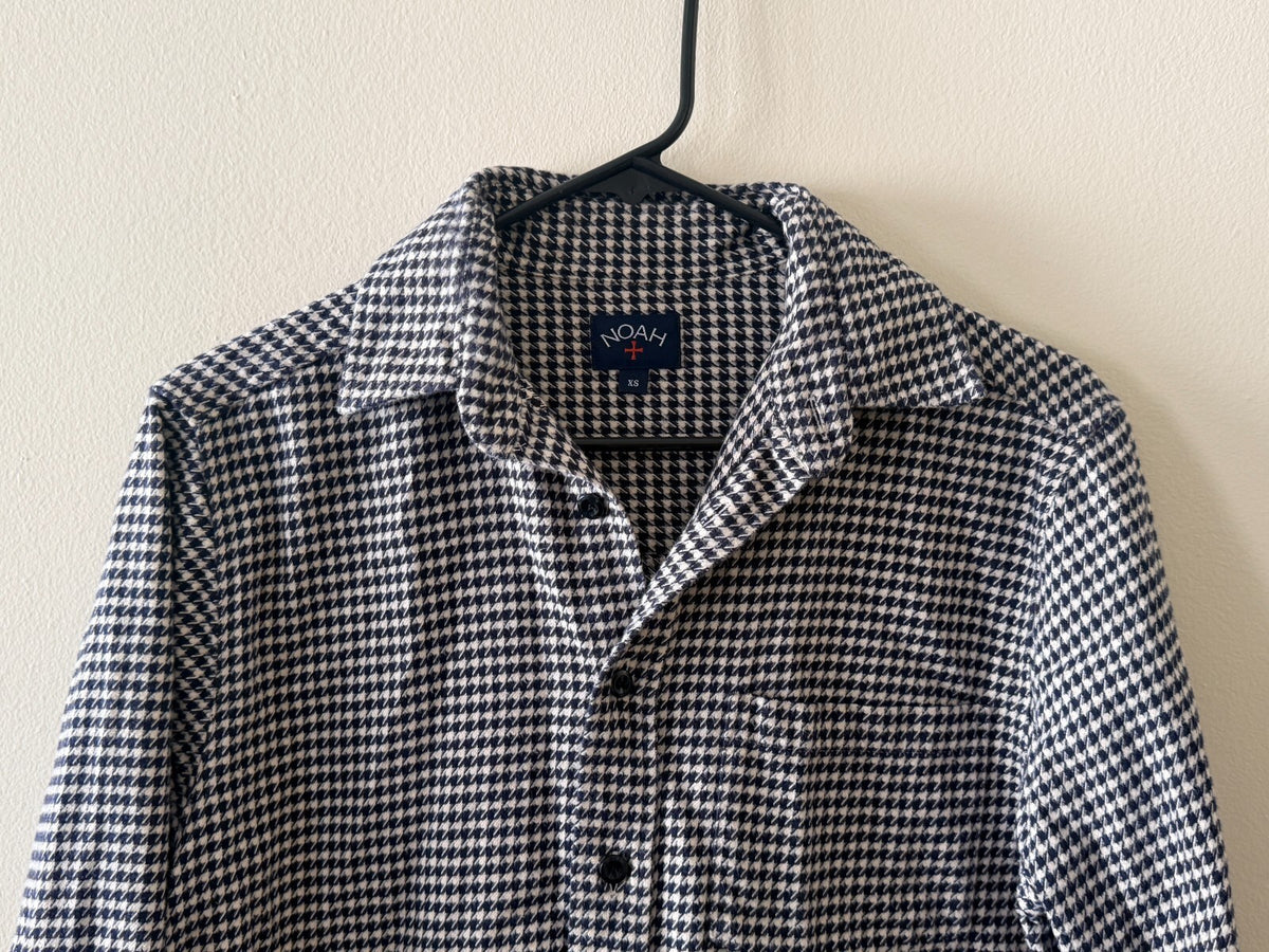 Noah NYC Houndstooth Flannel Button Down Shirt Mens xs