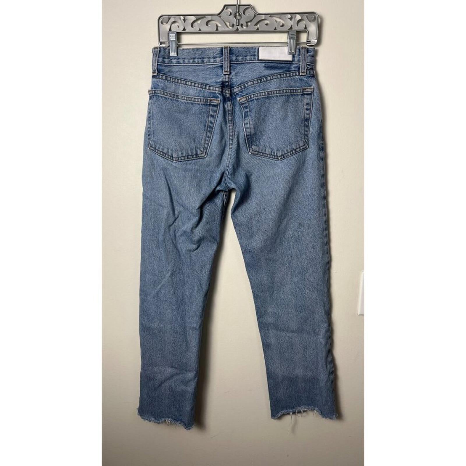 RE/DONE LEVIS VINTAGE DENIM PERFECTLY WORN CROPPED JEANS 27