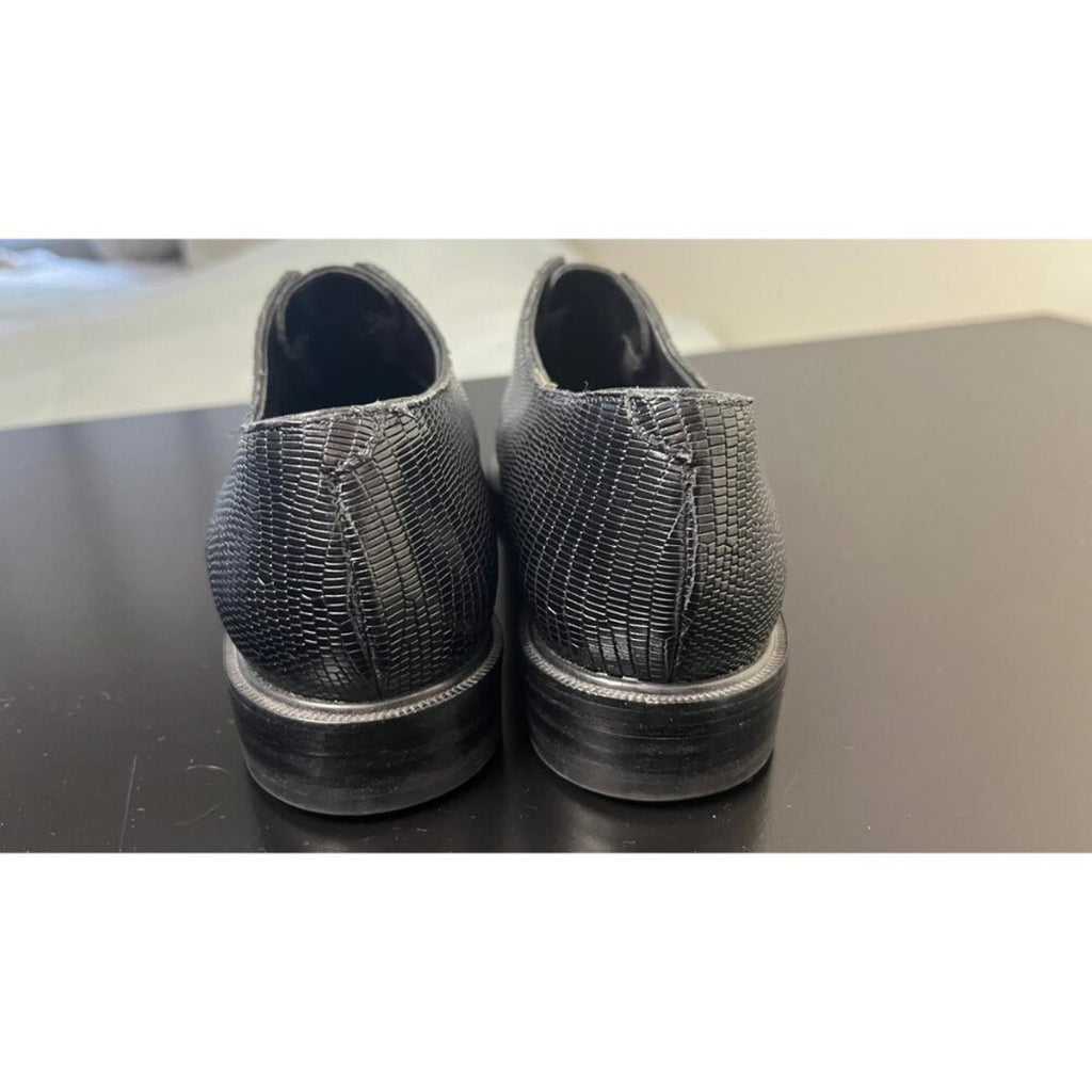 ROBERT CLERGERIE Textured Black Derby Shoes
