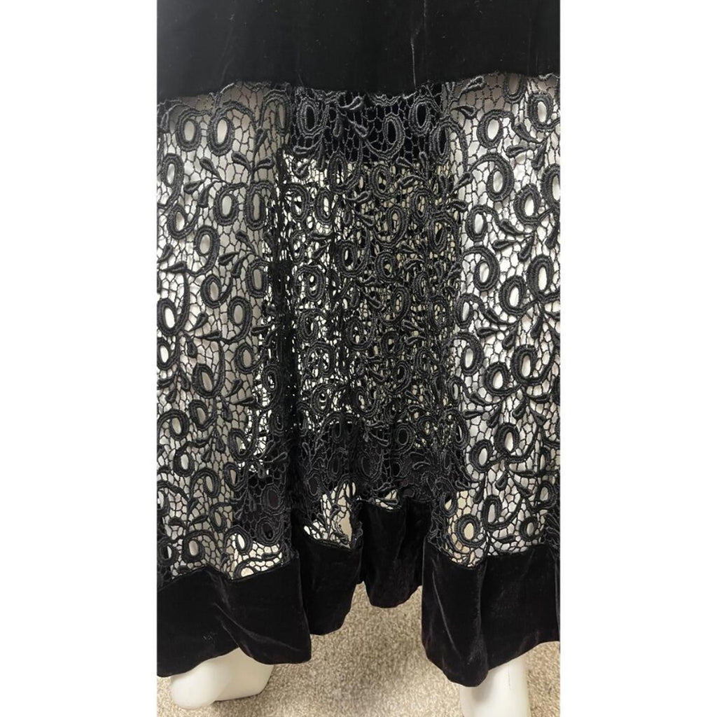 VINTAGE JESSICA MCCLINTOCK VELVET AND LACE STEVIE NICKS DRESS 6