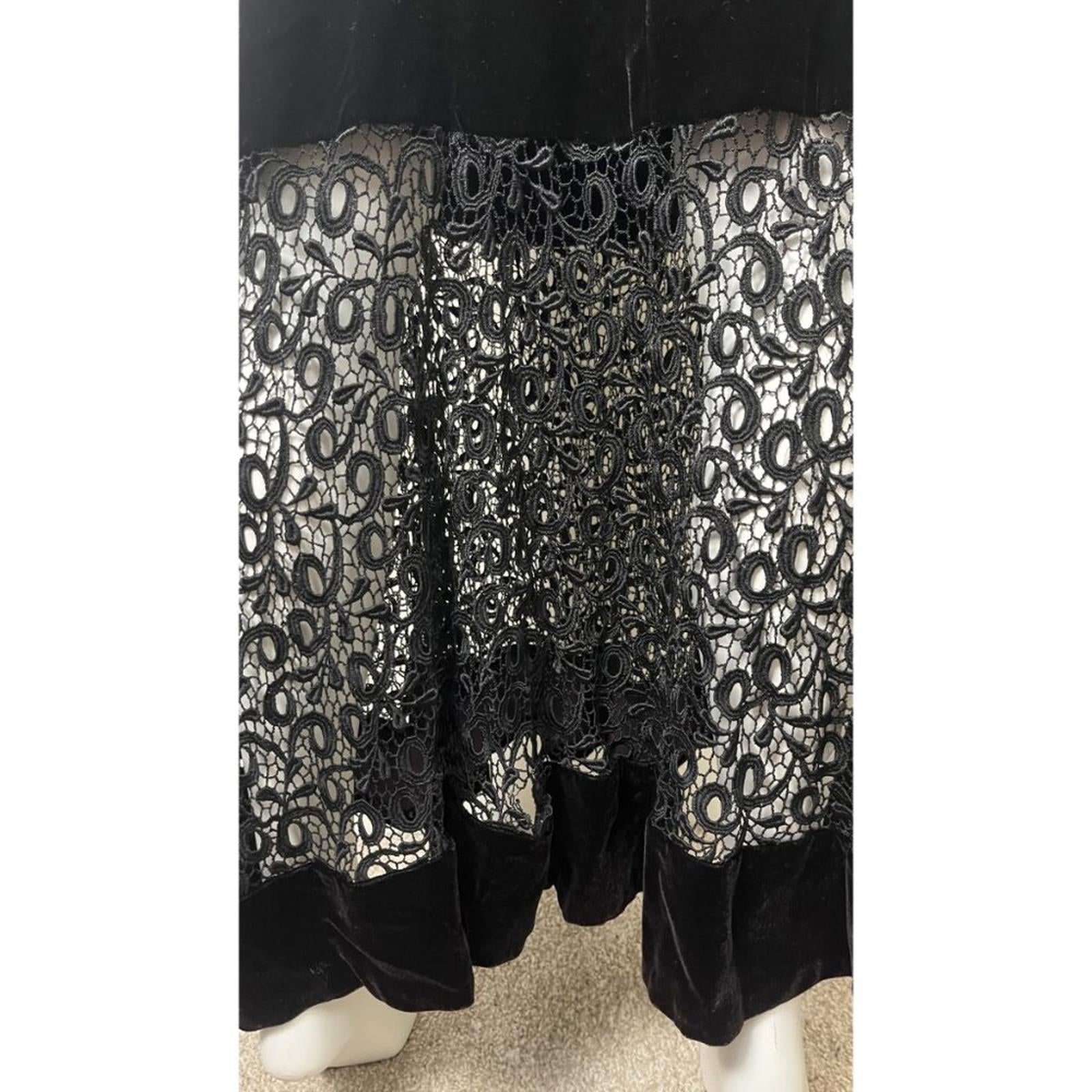 VINTAGE JESSICA MCCLINTOCK VELVET AND LACE STEVIE NICKS DRESS 6