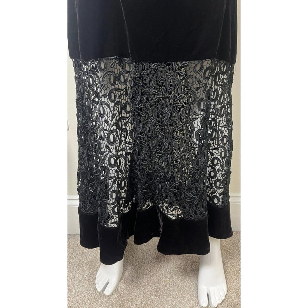 VINTAGE JESSICA MCCLINTOCK VELVET AND LACE STEVIE NICKS DRESS 6